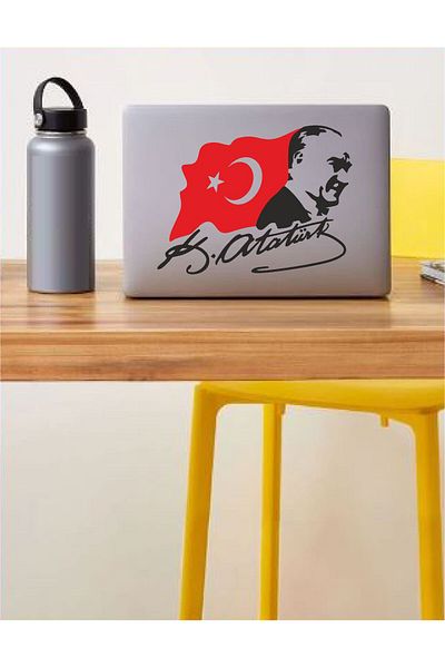 stickerusta Ataturk Sticker Mustafa Kemal Ataturk the Heroic Chief and Turkish Flag Car Auto Motorcycle Sticker 00388