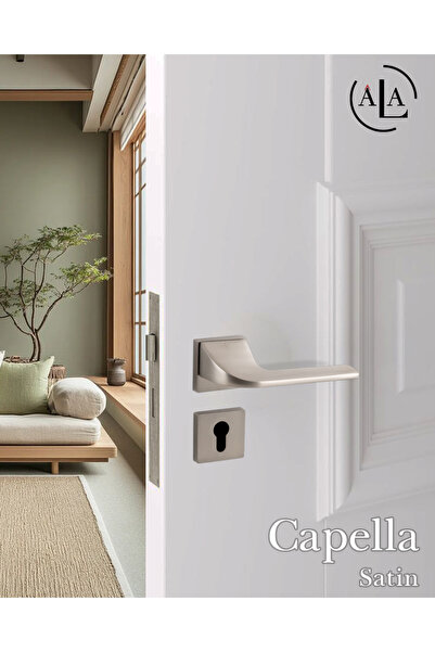 alastore Capella (wc mandallı) - Oda Kapı Kolu Kare Rozetli Sağ Sol Uygun İç Ev Kapısı Kol Kolları-a207s
