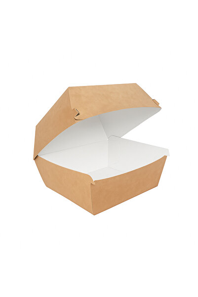 Miyo Ambalaj Kraft Hamburger Kutusu 100'lü Paket | 12x12x9,5 cm