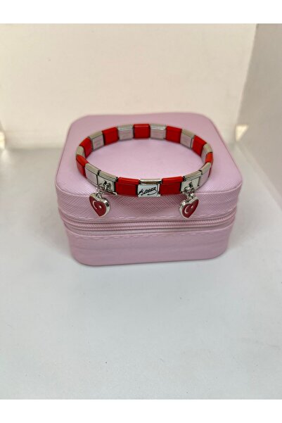 SEO JEWELRY Italian Charm Bracelet with Turkish Flag and Mustafa Kemal Ataturk Signature with Heart