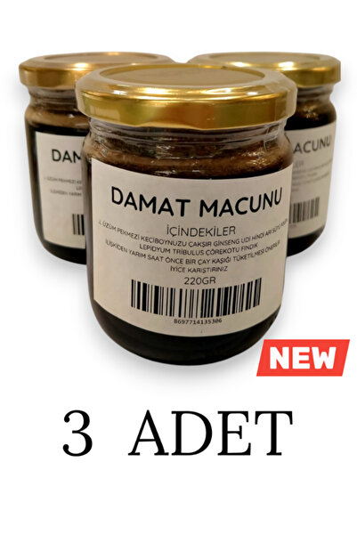 BOYRAZ HEKİM Damat Macunu Enerji Macun Erkek Macunu Çeyizlik 220gr Avantaj 3'...