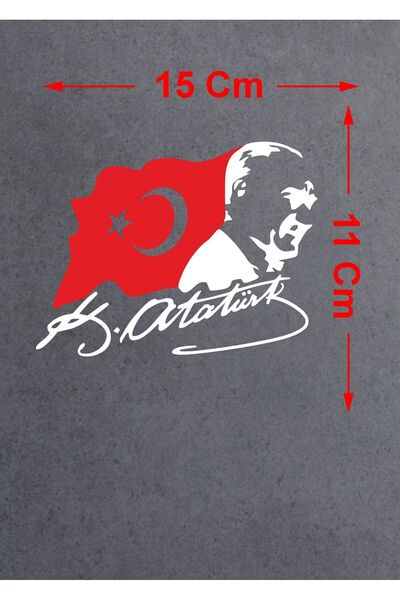 stickerusta Ataturk Sticker Mustafa Kemal Ataturk the Heroic Chief and Turkish Flag Car Auto Motorcycle Sticker 00388