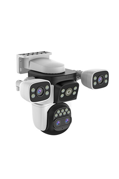 vizzyo Cameră de supraveghere triplă WiFi Ultra Defender Pro, 16 MP, Zoom optic 200m, Panoramic 360°