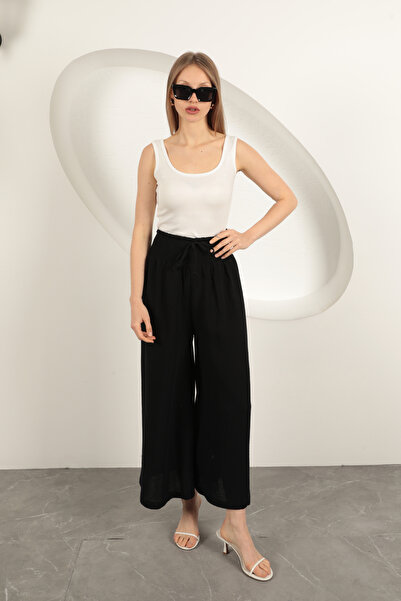 Genel Markalar MÜSLİN KUMAŞ GÜNDELİK BOL PANTOLON