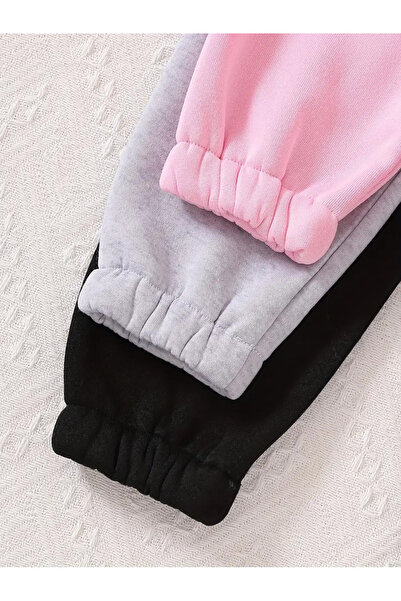 MORNİNG KİDS Lányoknak 3 darabos csomagban, Capy Bara nyomott mintás, kétszálas, bordázott melegítőnadrág