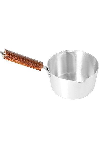 ELEGANT HOME Casserole and Milk Boiling and Sauce Making Aluminum Pot with Wooden Handle 1.5L