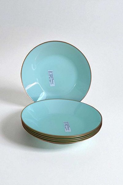 IKEA Oftast 6 Pieces 20 cm Gilded Pit Dinner Plate Light Green