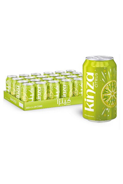 Kinza Citrus Carbonated Soft Drinks 24-Pieces Set 360 ml