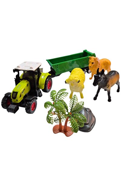 Fidan oyuncak مجموعة الجرارات والحيوانات الزراعية