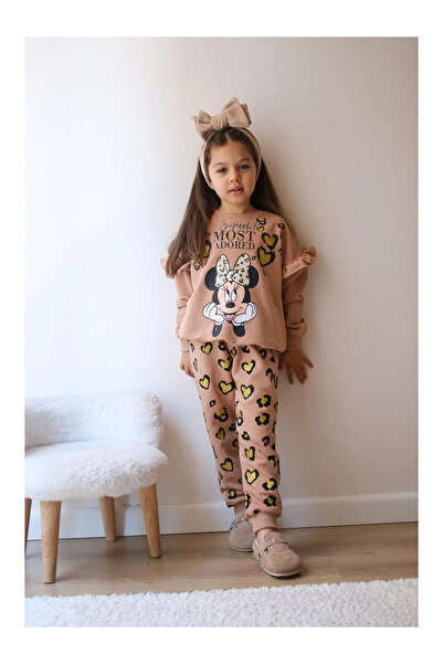 QUEEN KİDS مجموعة كوين كيدز للبنات 6228 ميكي براون