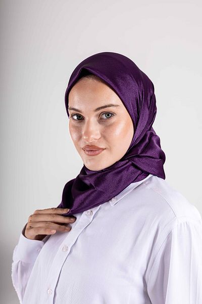 Akel Plain Crystal Fabric Scarf - Non-Slip, Stylish, Tok Standing |   Daily & Evening Dress Compatible