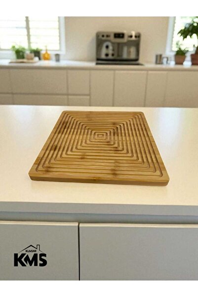 kmskumsar طبق تقديم وتقديم مربع من الخيزران المنحوت