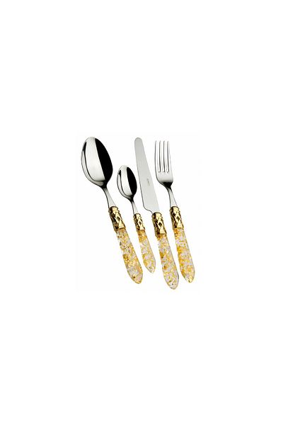 BUGATTI Gold Sequin 75 Piece Fork Spoon Knife Set