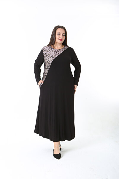 XL Modam ΓΥΝΑΙΚΕΙΟ ΦΟΡΕΜΑ ΛΥΚΡΑΙΝΑ ΒΙΣΚΟΝΤΙ ΜΑΥΡΟ ΜΕ ΣΧΕΔΙΟ ΜΕΓΑΛΟ ΜΕΓΕΘΟΣ