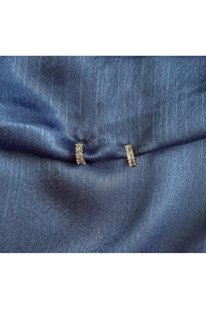 MUESTAKI zirkon taşlı küçük çelik kadın paslanmaz küpe - hediye kutulu