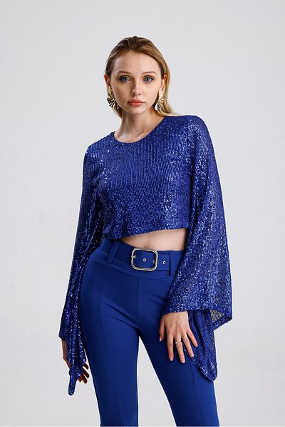 Sense Lined Evening Dress Sequin Blouse |   Blz35014 Saks