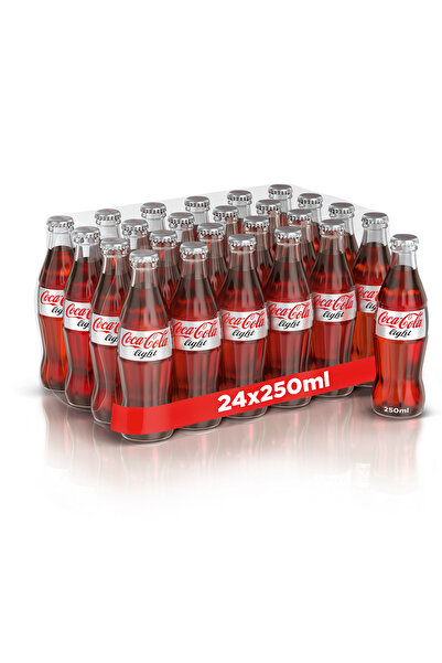 Coca-Cola مشروب غازي كوكاكولا لايت، زجاجة زجاجية، 250 مل × 24