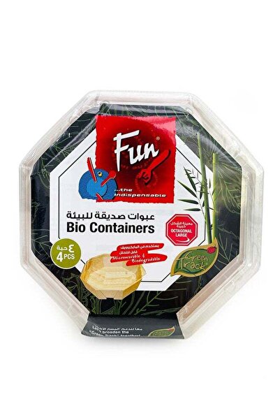 Generic Fun 4-Piece Bio Large Containers White 14x6cm