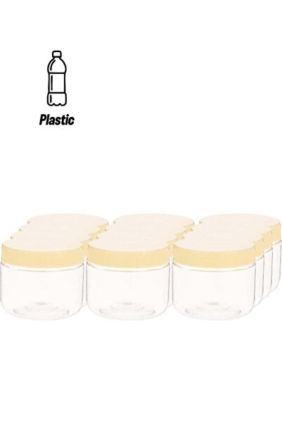 Generic ALSAQER Alsaqer Plastic Spice Storage Pet Jar with Lid 12-Pieces Set, Sunpet 200 ml Capacity, Clear