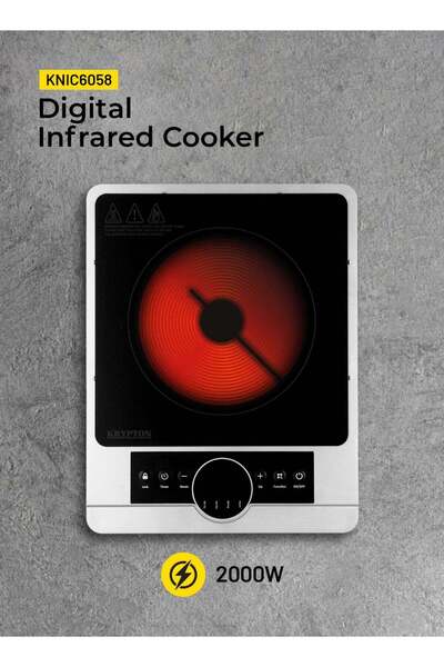 Generic KRYPTON Digital Infrared Cooker With Ceramic Heating Element, 10 Adjustable Power Levels, High-Qual