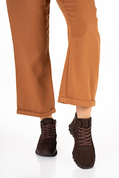 REALMİNE 1459 - Nubuck - Γνήσιο δέρμα - Πλήρως ορθοπεδικό - Με φερμουάρ - Με κορδόνια - Casual Γυναικείες μπότες