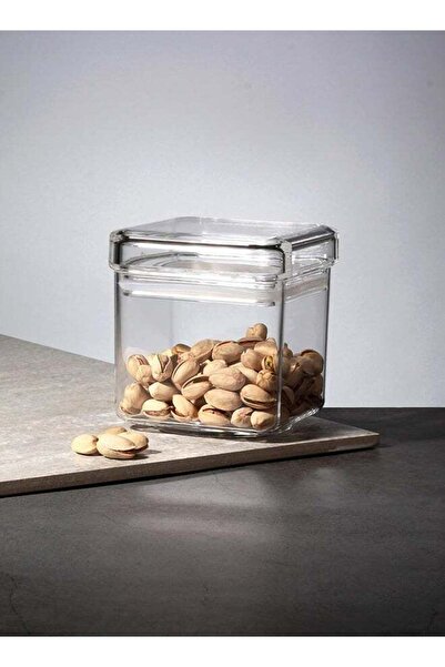 Generic Orchid Orchid Gold Acrylic Square Canister With Airtight Lids