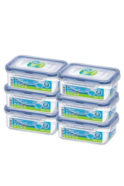 Generic LocknLock LocknLock Food Container Rectangle 350ml â€“ Pack of 6 | Airtight, BPA-Free, Eco-Friendly
