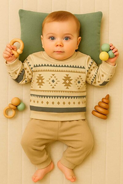 ciobaby Etnik Desen Erkek Bebek Takımı
