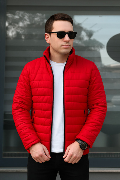 Gameyal Unisex Red Quilted Puffer Jacket
