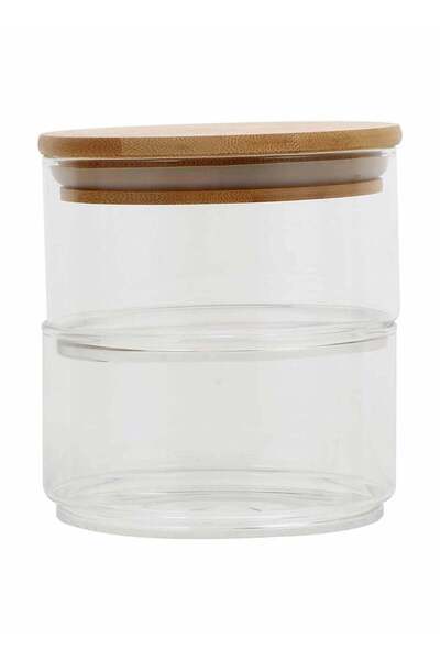 Generic Excefore Airtight Glass Storage Jars With Lids 2-tier Stackable Food Canisters Containers Salad Fru