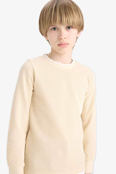 DeFacto Beige Boy's Long Sleeve T-Shirt V1186A6/Bg360