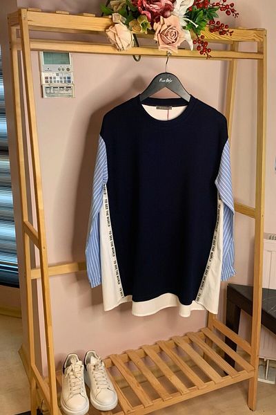 Büyük Moda Mixli Striped Bluz