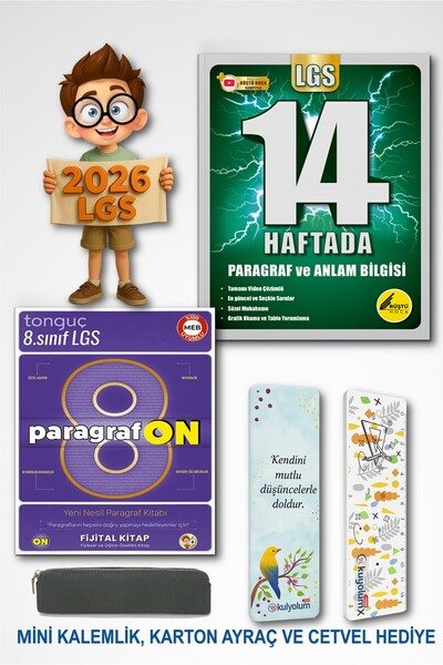 Tonguç Yayınları 8. Sınıf LGS ParagrafON Soru Bankası ve Rüştü Hoca 14 Haftad...