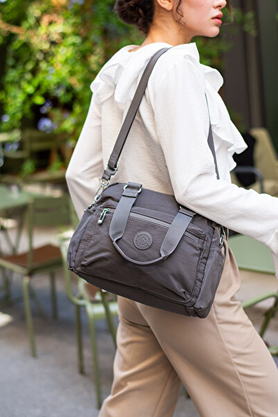 Sanmorris Şık ve Modern 4 Fermuar Bölmeli Kadın El ve Omuz Çantası , Günlük v...