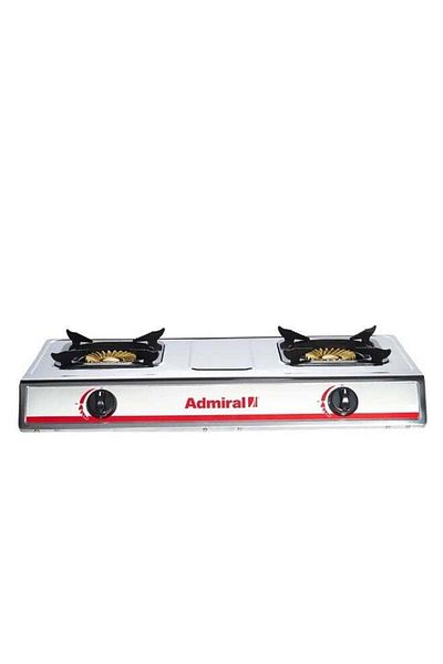 Generic Admiral Admiral ADGSâ€‘SS2011C 2â€‘Burner Gas Stove â€“ Heavyâ€‘Duty 100â€¯mm Burners, Stainlessâ€‘