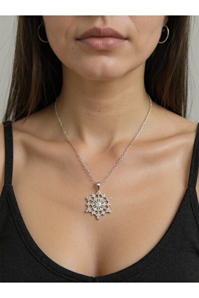 REDLİNETAKI قلادة من الفولاذ على شكل ندفة الثلج