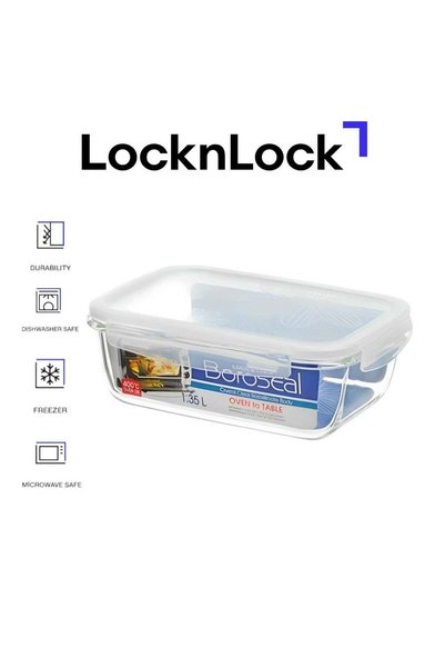 Generic LocknLock Oven Glass Rectangular Food Container 1.35L Airtight with 4...