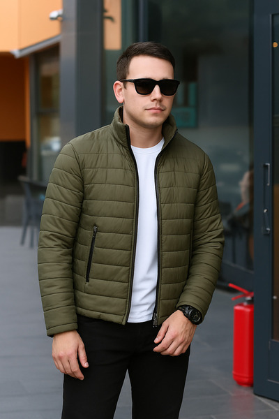 Gameyal Unisex Khaki Quilted down Jacket