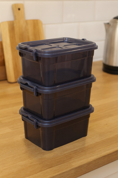 ELDİPA 3-Piece 800 ml Premium Modern Pantry Storage Container Food Storage Container with Clip