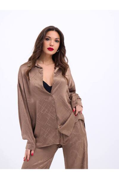 369 etnik butik Jacquard Satin Look Double Suit