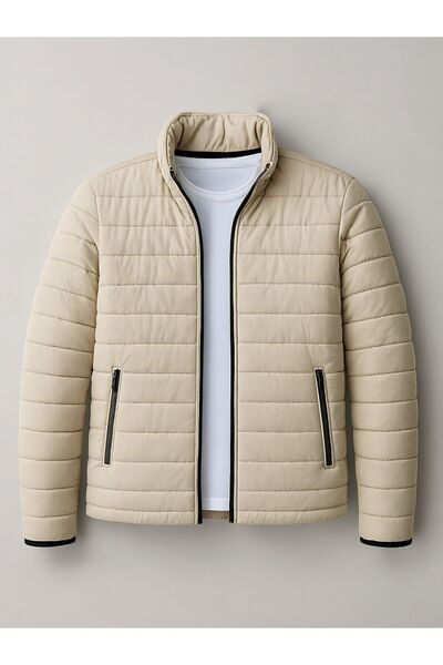 Gameyal Unisex Beige Quilted Inflatable Coat
