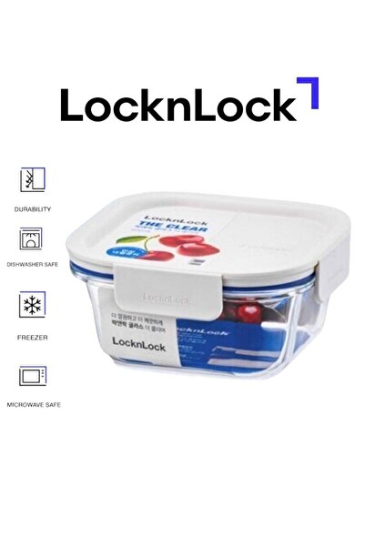 Generic LocknLock Clear Glass Square Food Storage Container 750ml White, Airt...