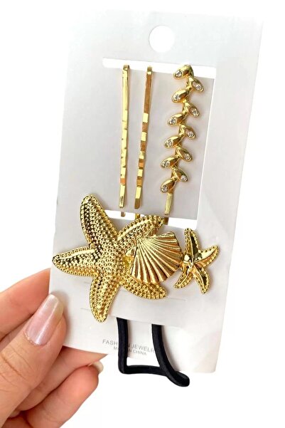 Ladies&Gentlemen Gold Color Starfish Figured Rubber & Wire Buckle Set