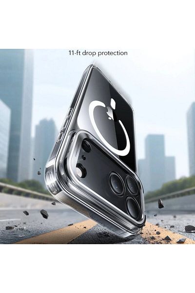 ESR Carcasă hibridă HaloLock cu suport pentru iPhone 17 Pro Classic, transparentă