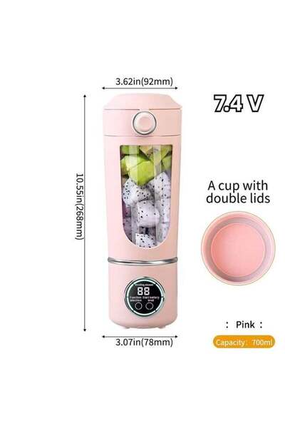 Generic New Portable Juice Maker Blender for Shakes Smoothie 700ML Durable Juicer Steel Blades 2 In 1 Blend