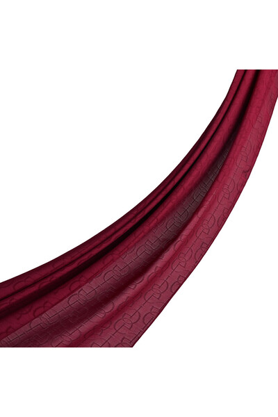 ipekevi Four Seasons Burgundy Ie Monogram Shawl