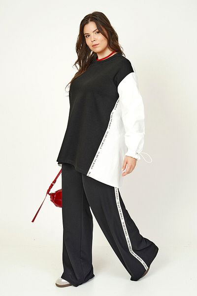 Büyük Moda Mixli Striped Bluz