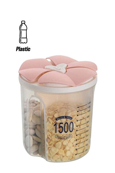 Generic AIWANTO Three-Partition Food Container With Lid Clear/Pink 1500ml