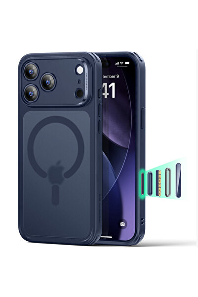 ESR Husa iPhone 17 Pro Max Classic Hybrid HaloLock, bleu