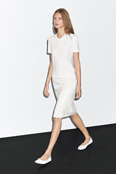 Massimo Dutti 100% cotton V-neck T-shirt